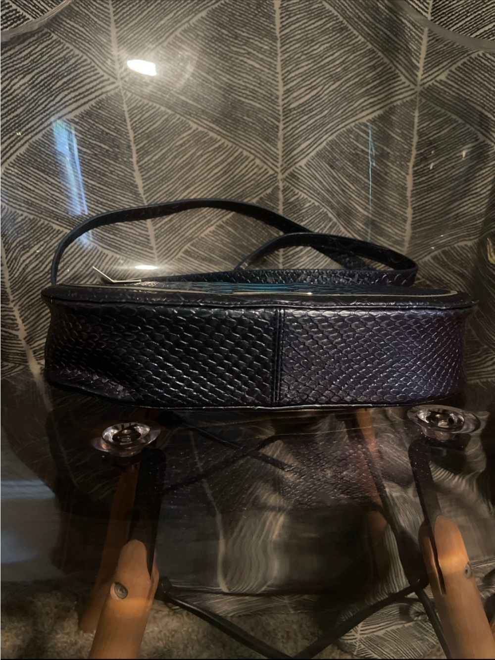 Brahmin Metallic Blue Ombre Embossed Crossbody - Picture 5 of 10